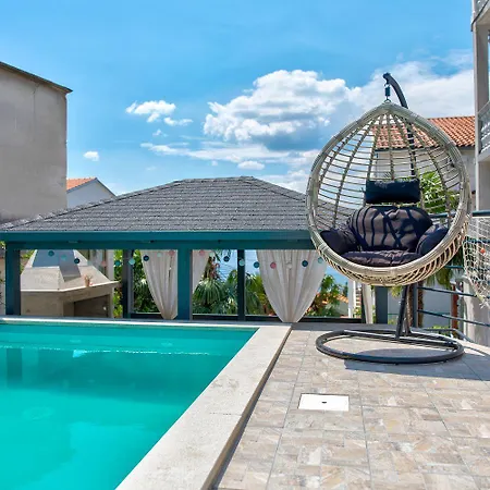 Modernes Nur 150 Meter Zum Mit Pool, Jacuzzi, Meerblick, Billard * Dramalj