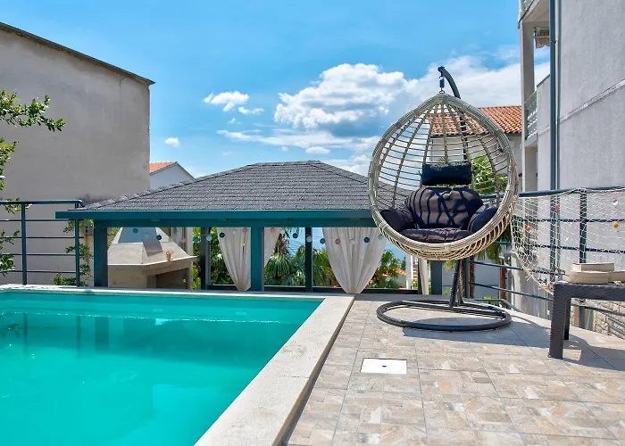 Modernes Nur 150 Meter Zum Mit Pool, Jacuzzi, Meerblick, Billard * Dramalj